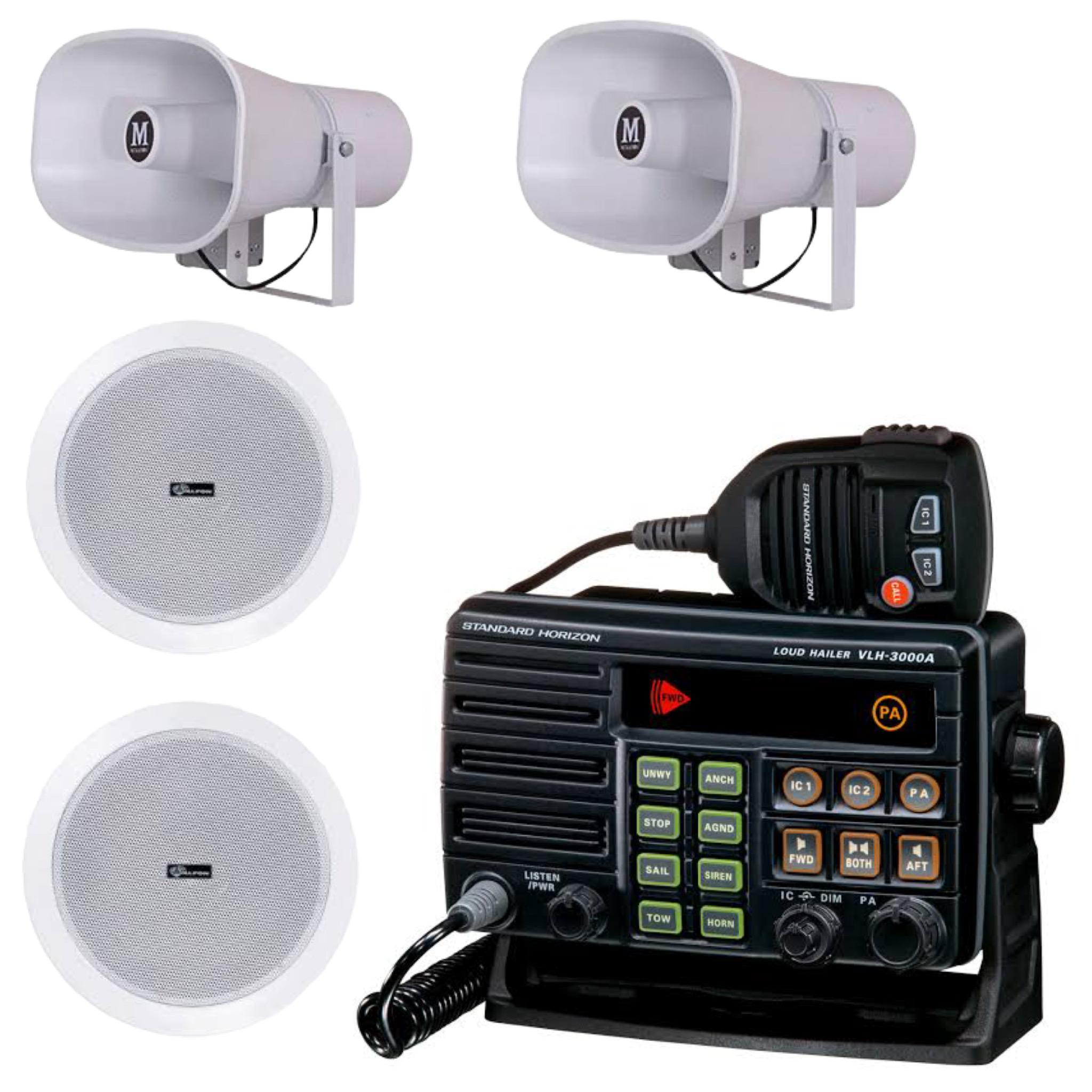 Standard Horizon VLH-3000A Loud Hailer + 2 Megafon + 2